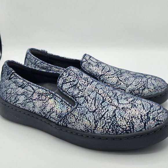 Vionic Shoes - Vionic Pro Avery Iridescent Metallic Silver Slip On Shoes Loafers Women 8.5